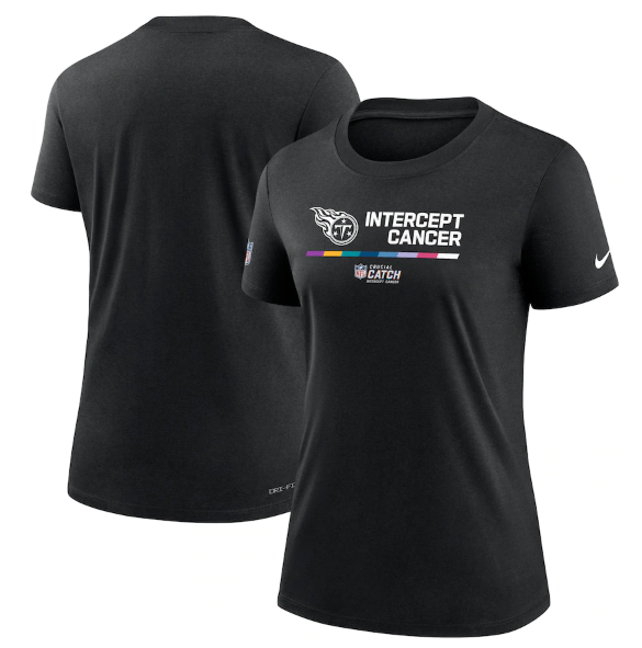 Women's Tennessee Titans 2022 Black Crucial Catch Performance T-Shirt(Run Small) Women's Tennessee Titans 2022 Black Crucial Catch Performance T-Shirt(Run Small)